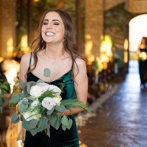 Bridesmaid Dress, Revelry, Skye Velvet in Emerald, Size 2